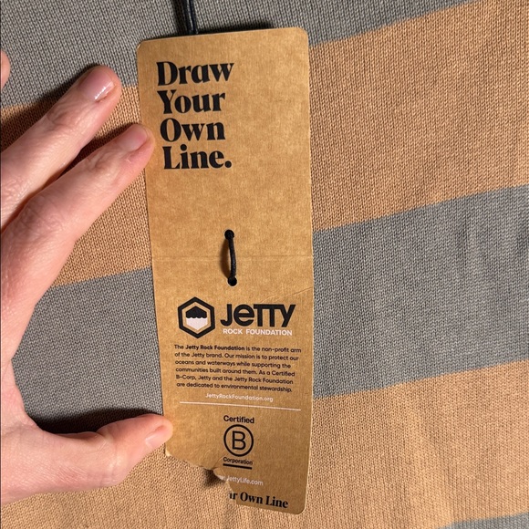 Jetty Men's Crewneck Striped Sweater - Orange and Gray - Picture 4 of 7